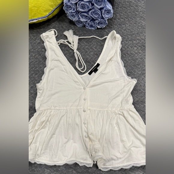 Forever 21 White Ruffled Peplum Blouse - Picture 10 of 16